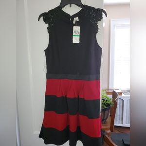 Red and black dress